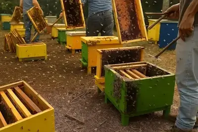 Suasana gembira panen madu